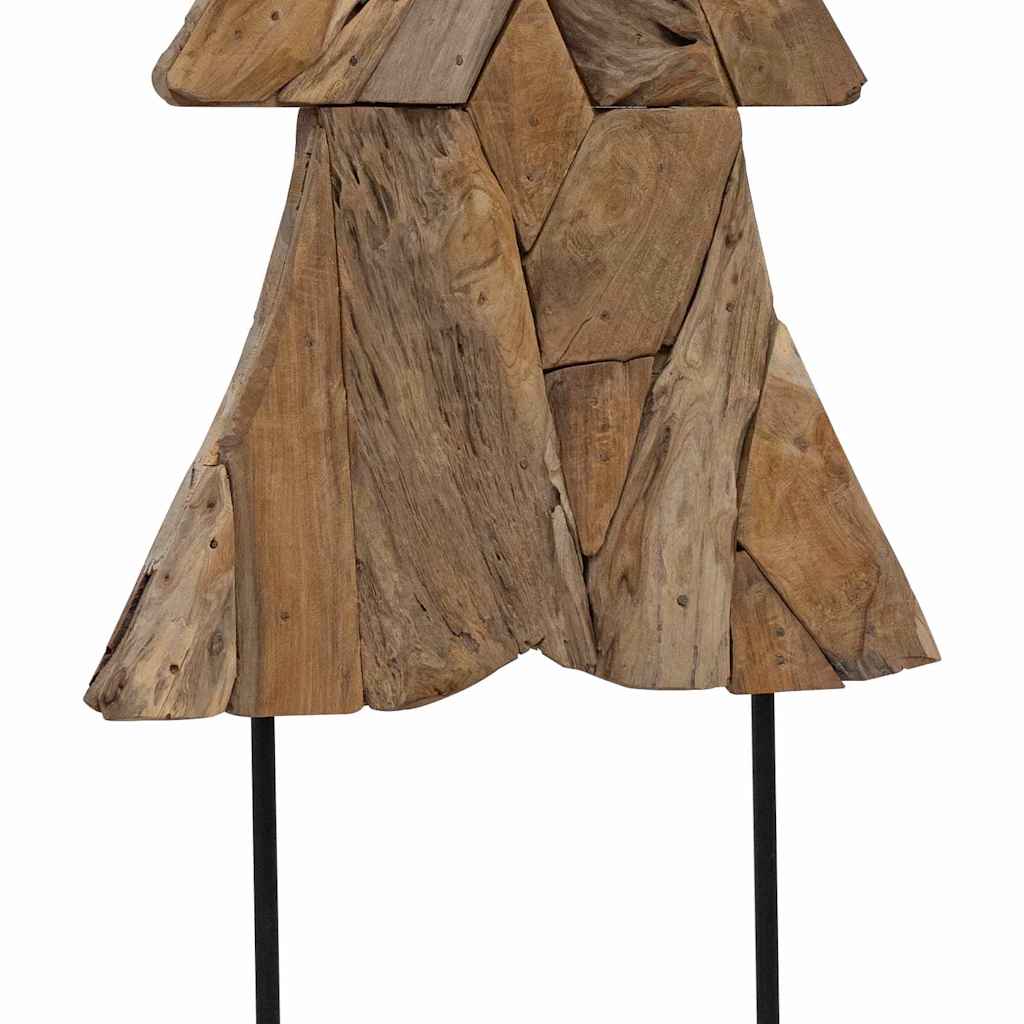 Sapin de Noël avec support Marron 151 cm Bois de teck solide - XIOS