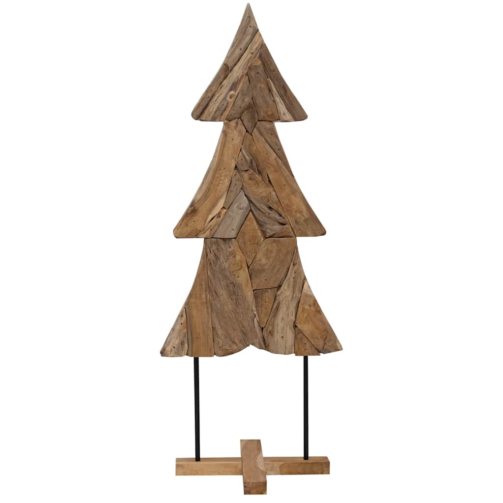 Sapin de Noël avec support Marron 150 cm Bois de teck solide - XIOS