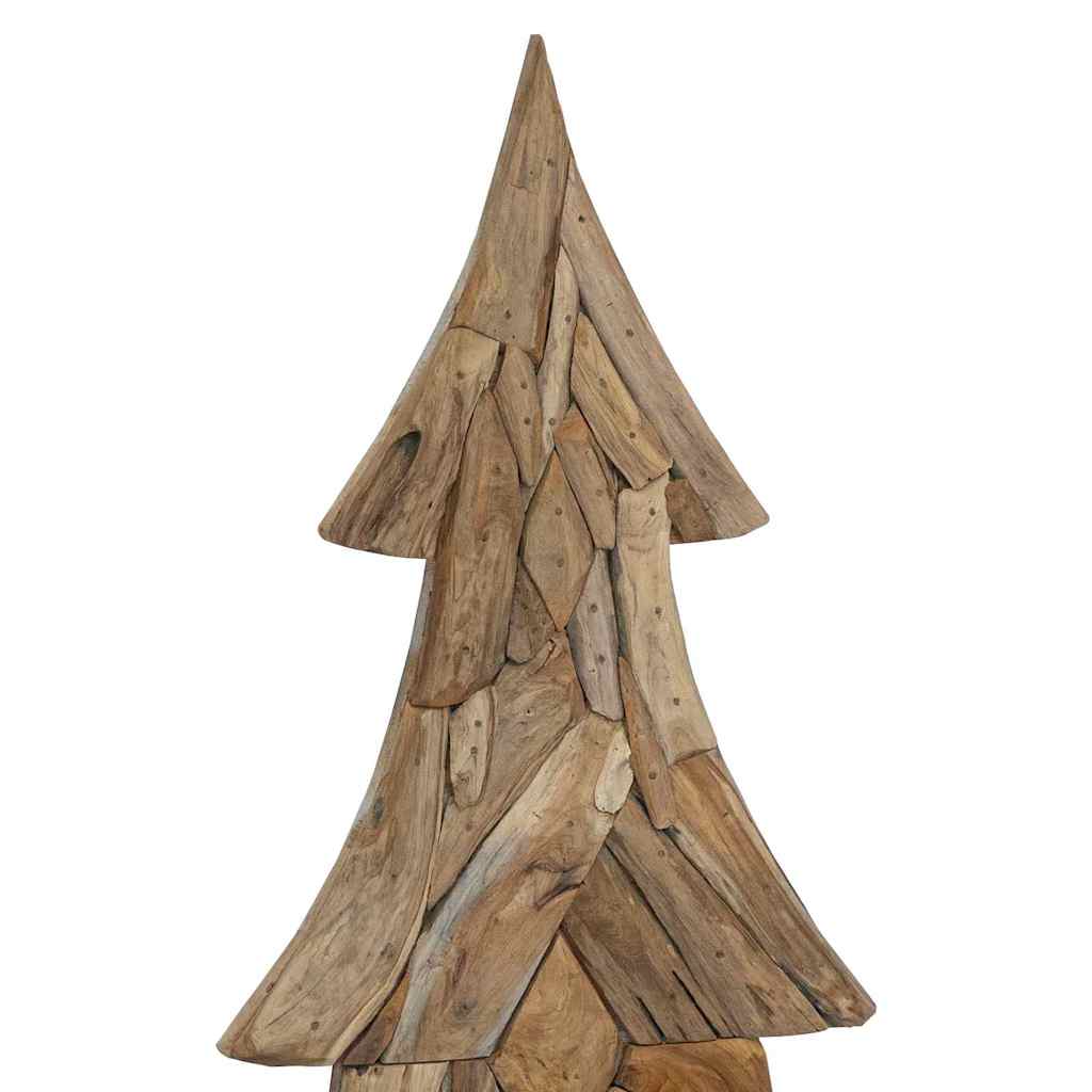 Sapin de Noël avec support Marron 180 cm Bois de teck solide - XIOS
