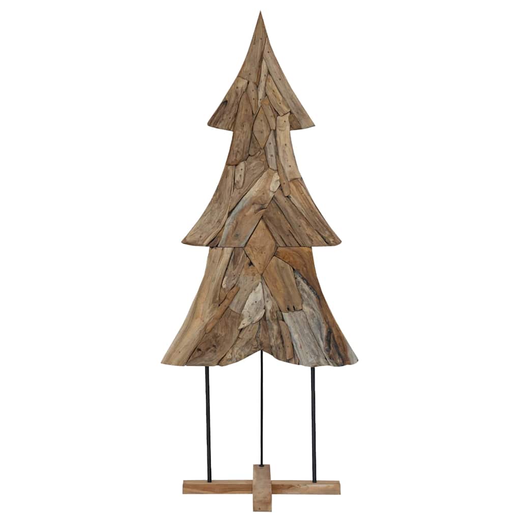 Sapin de Noël avec support Marron 180 cm Bois de teck solide - XIOS