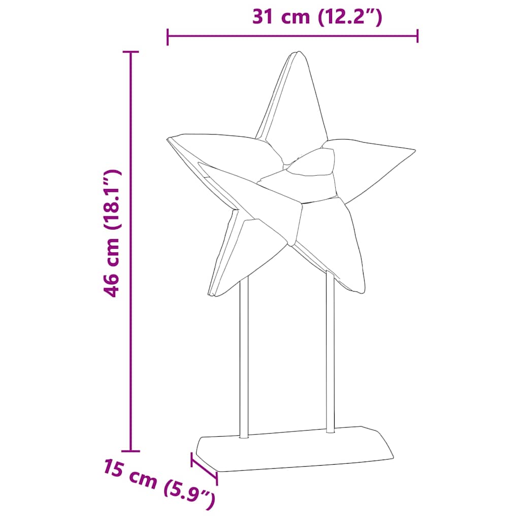 Étoile de Noël Marron 30 x 5 x 45 cm Bois de teck massif - XIOS