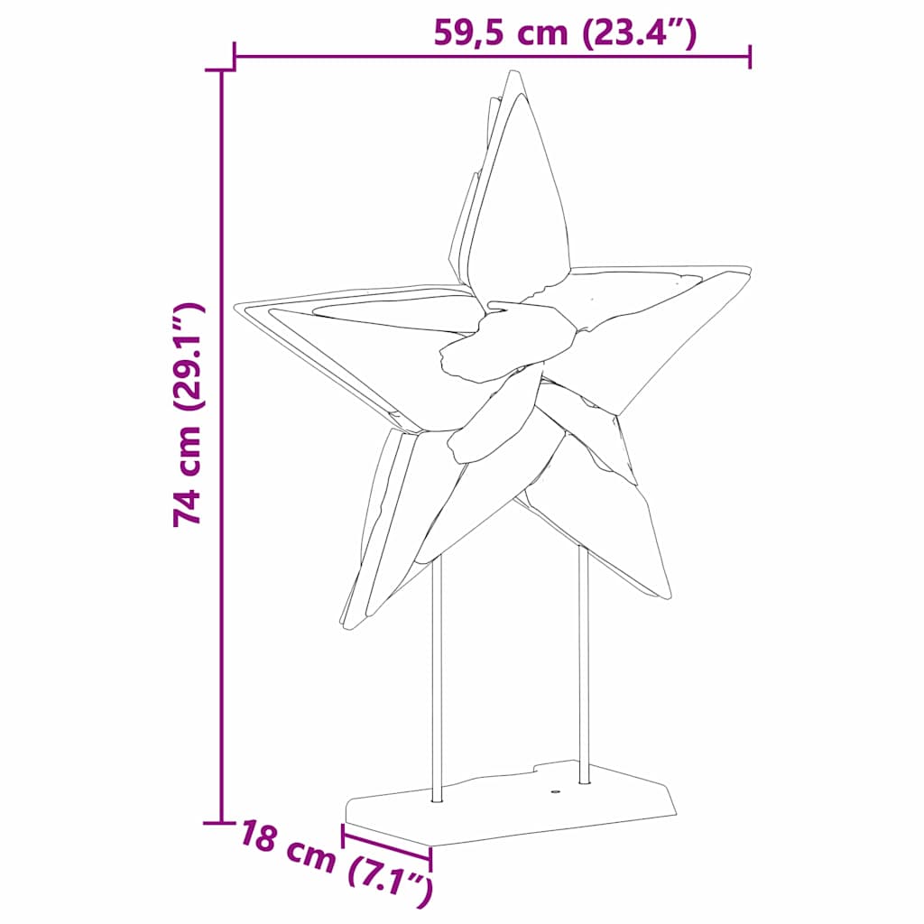 Étoile de Noël Marron 60 x 5 x 75 cm Bois de teck massif - XIOS