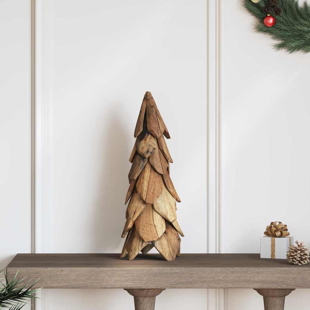 Sapin de Noël avec support Marron 50 cm Bois de teck solide - XIOS