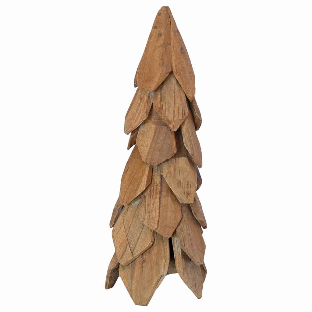 Sapin de Noël avec support Marron 50 cm Bois de teck solide - XIOS