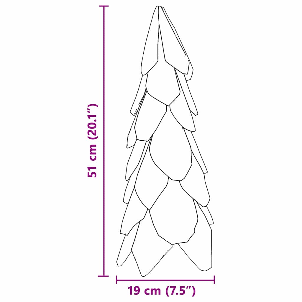 Sapin de Noël avec support Marron 50 cm Bois de teck solide - XIOS