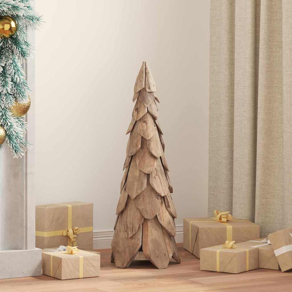 Sapin de Noël avec support Marron 80 cm Bois de teck solide - XIOS
