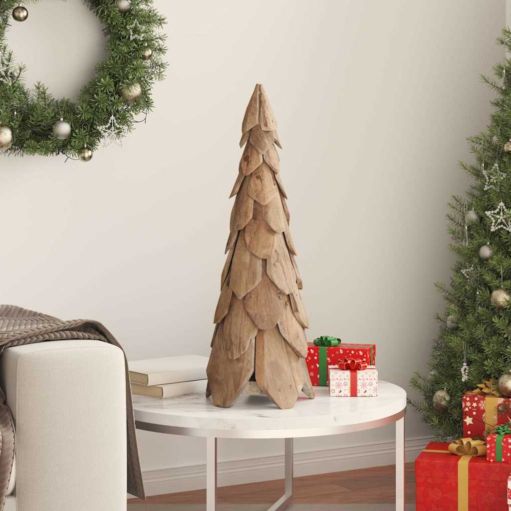 Sapin de Noël avec support Marron 80 cm Bois de teck solide - XIOS