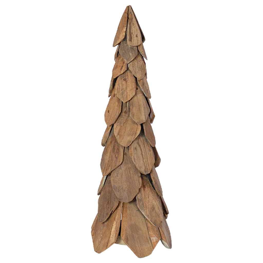 Sapin de Noël avec support Marron 80 cm Bois de teck solide - XIOS