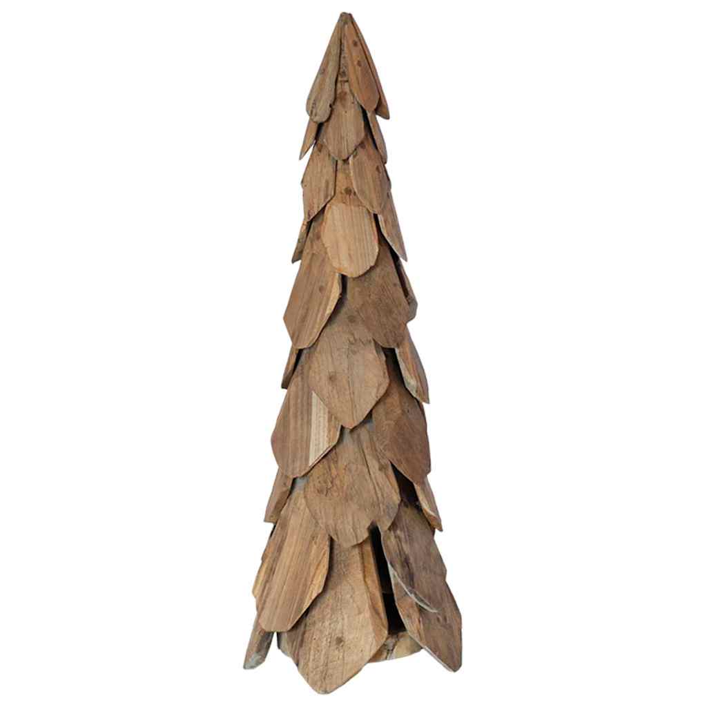 Sapin de Noël avec support Marron 80 cm Bois de teck solide - XIOS