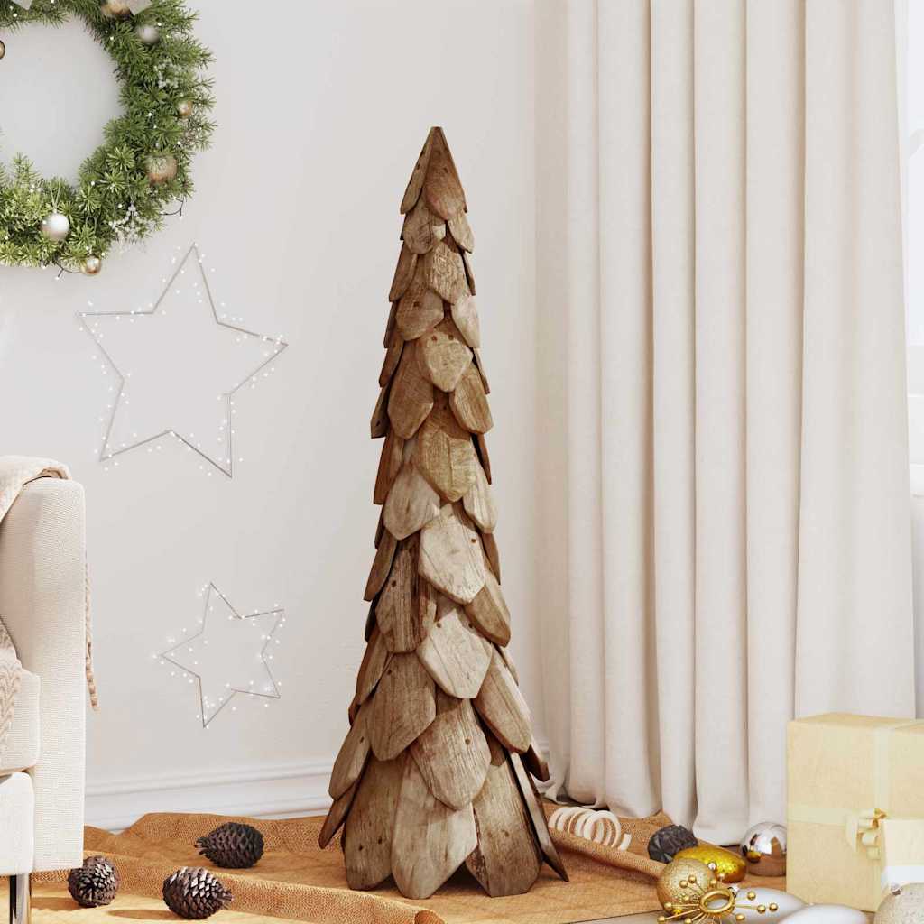 Sapin de Noël avec support Marron 110 cm Bois de teck solide - XIOS