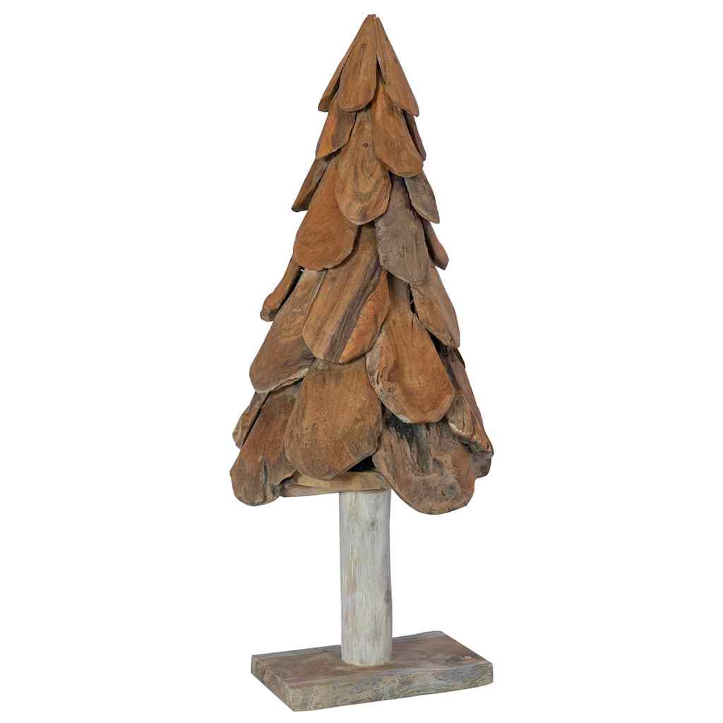Sapin de Noël avec support Marron 90 cm Bois de teck solide - XIOS