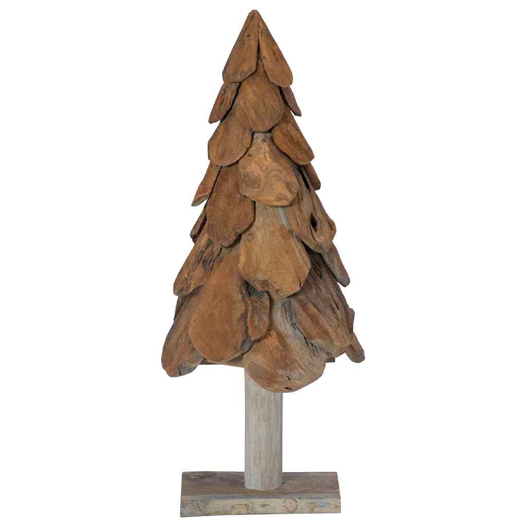Sapin de Noël avec support Marron 90 cm Bois de teck solide - XIOS