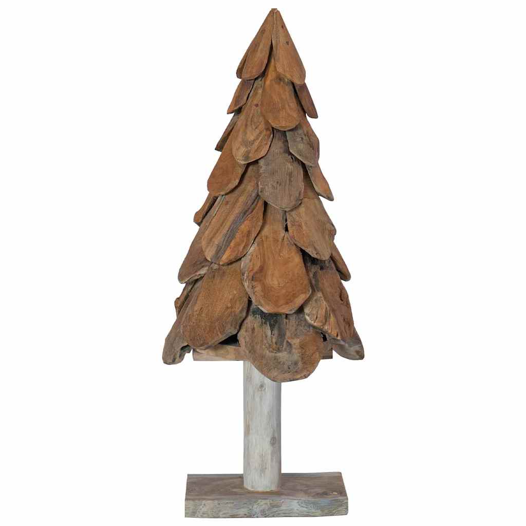 Sapin de Noël avec support Marron 90 cm Bois de teck solide - XIOS