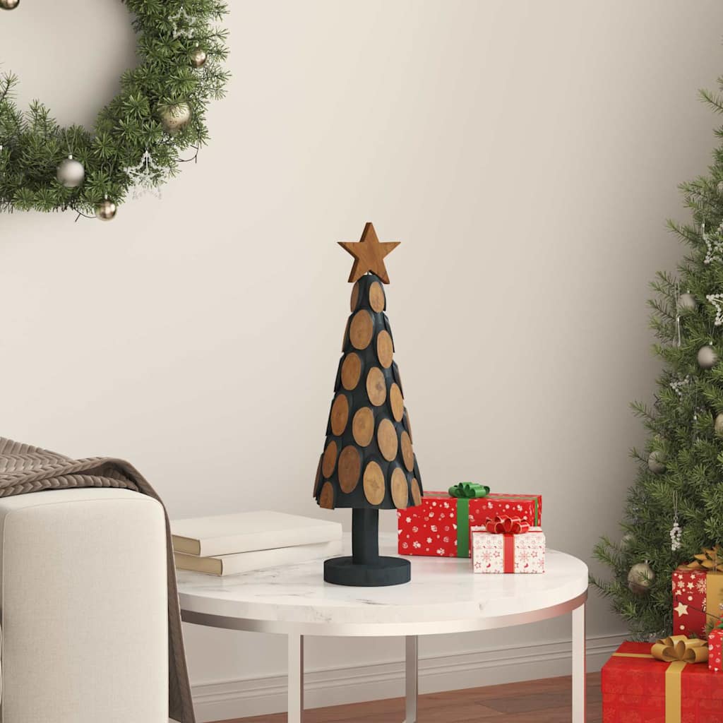 Sapin de Noël avec support Marron 60 cm Bois de teck solide - XIOS