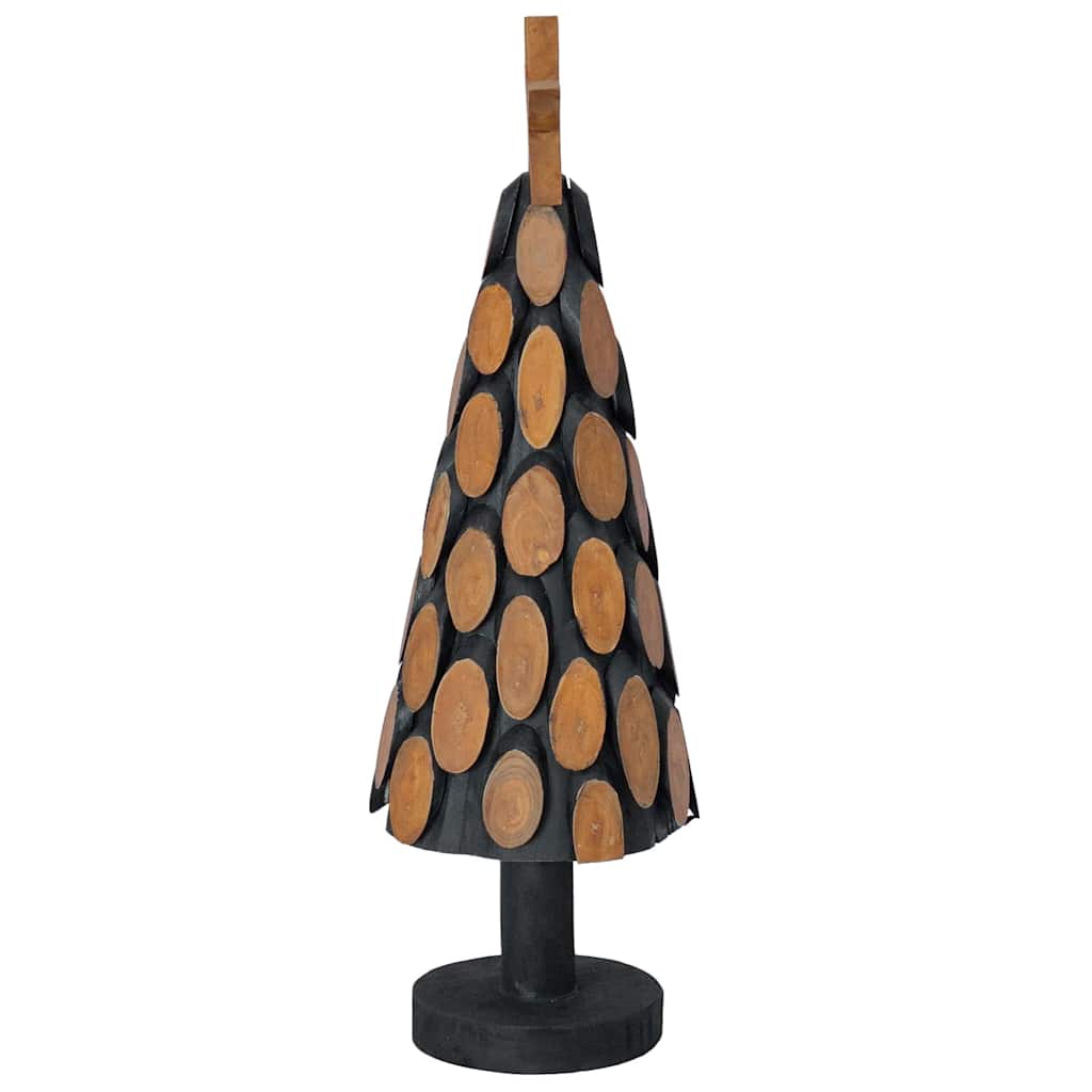 Sapin de Noël avec support Marron 60 cm Bois de teck solide - XIOS