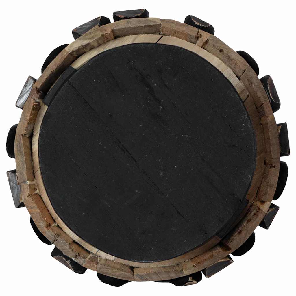 Sapin de Noël avec support Marron 90 cm Bois de teck solide - XIOS