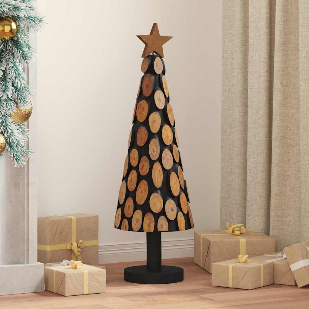 Sapin de Noël avec support Marron 90 cm Bois de teck solide - XIOS