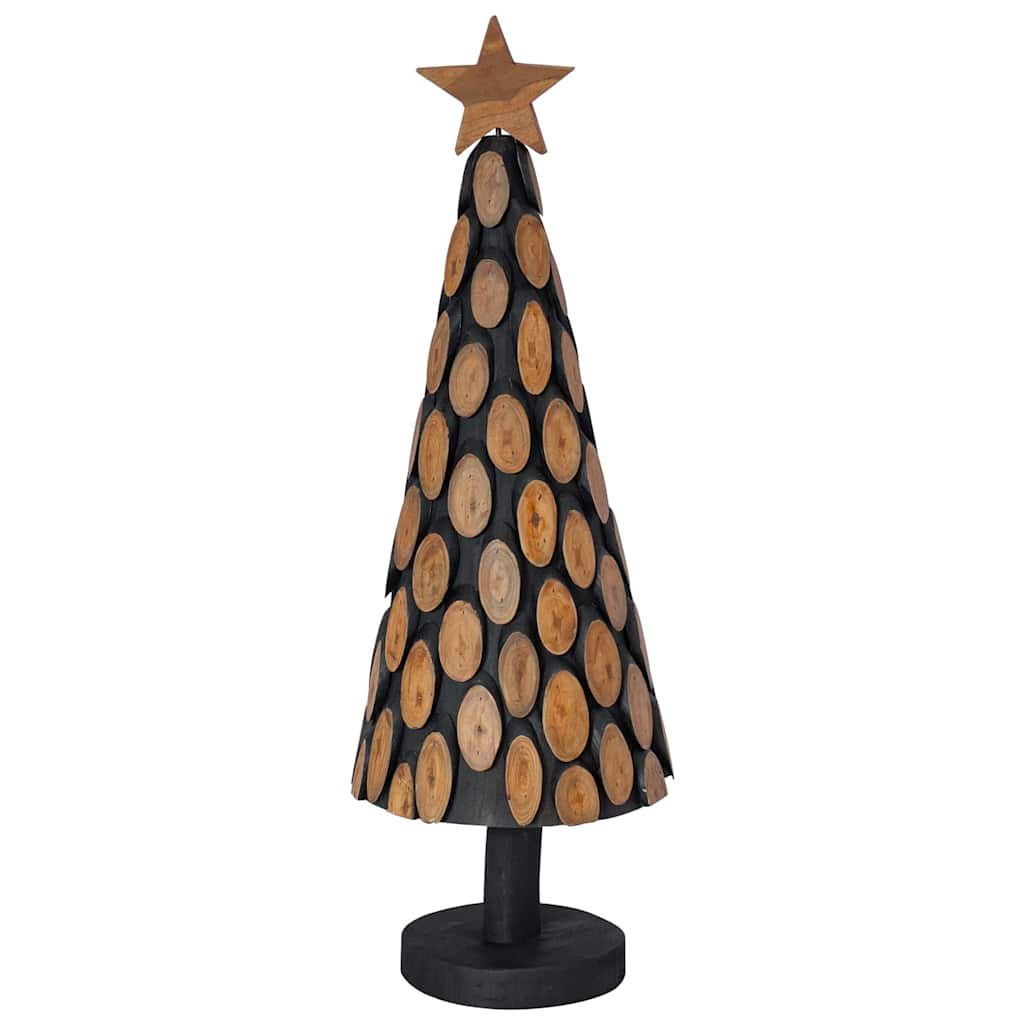 Sapin de Noël avec support Marron 90 cm Bois de teck solide - XIOS