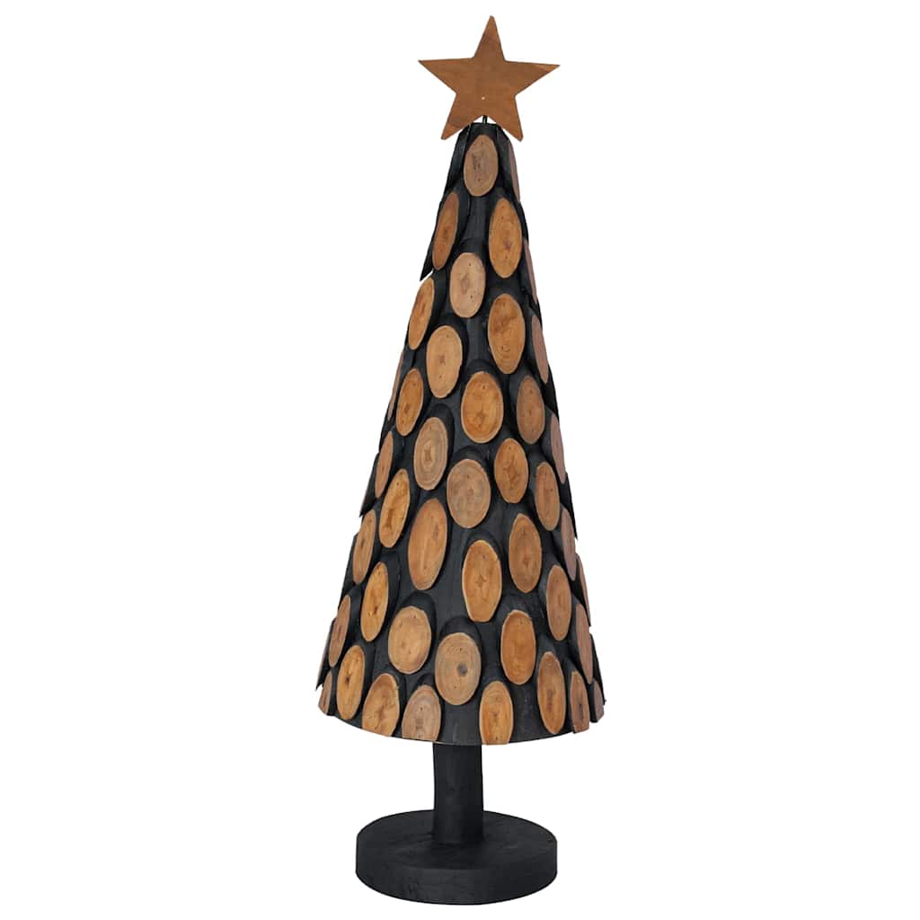 Sapin de Noël avec support Marron 90 cm Bois de teck solide - XIOS