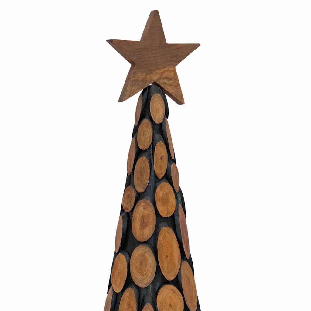 Sapin de Noël avec support Marron 120 cm Bois de teck solide - XIOS