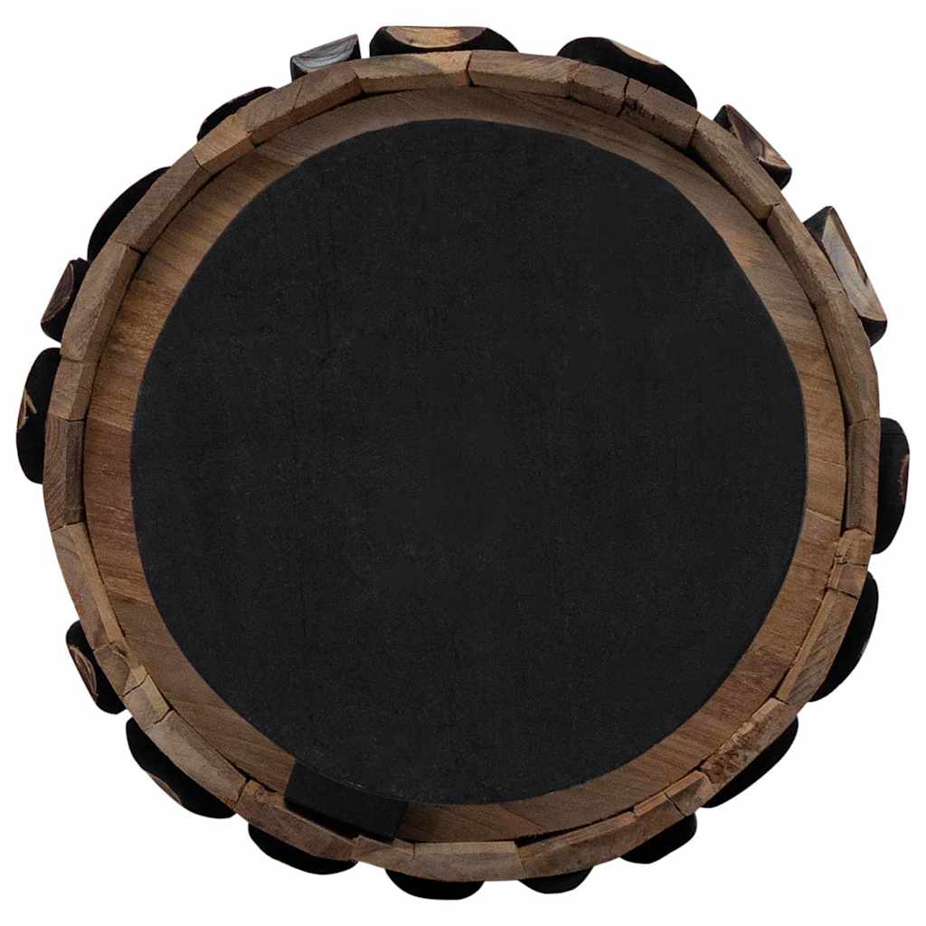 Sapin de Noël avec support Marron 120 cm Bois de teck solide - XIOS