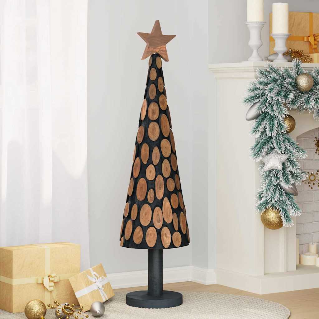 Sapin de Noël avec support Marron 120 cm Bois de teck solide - XIOS