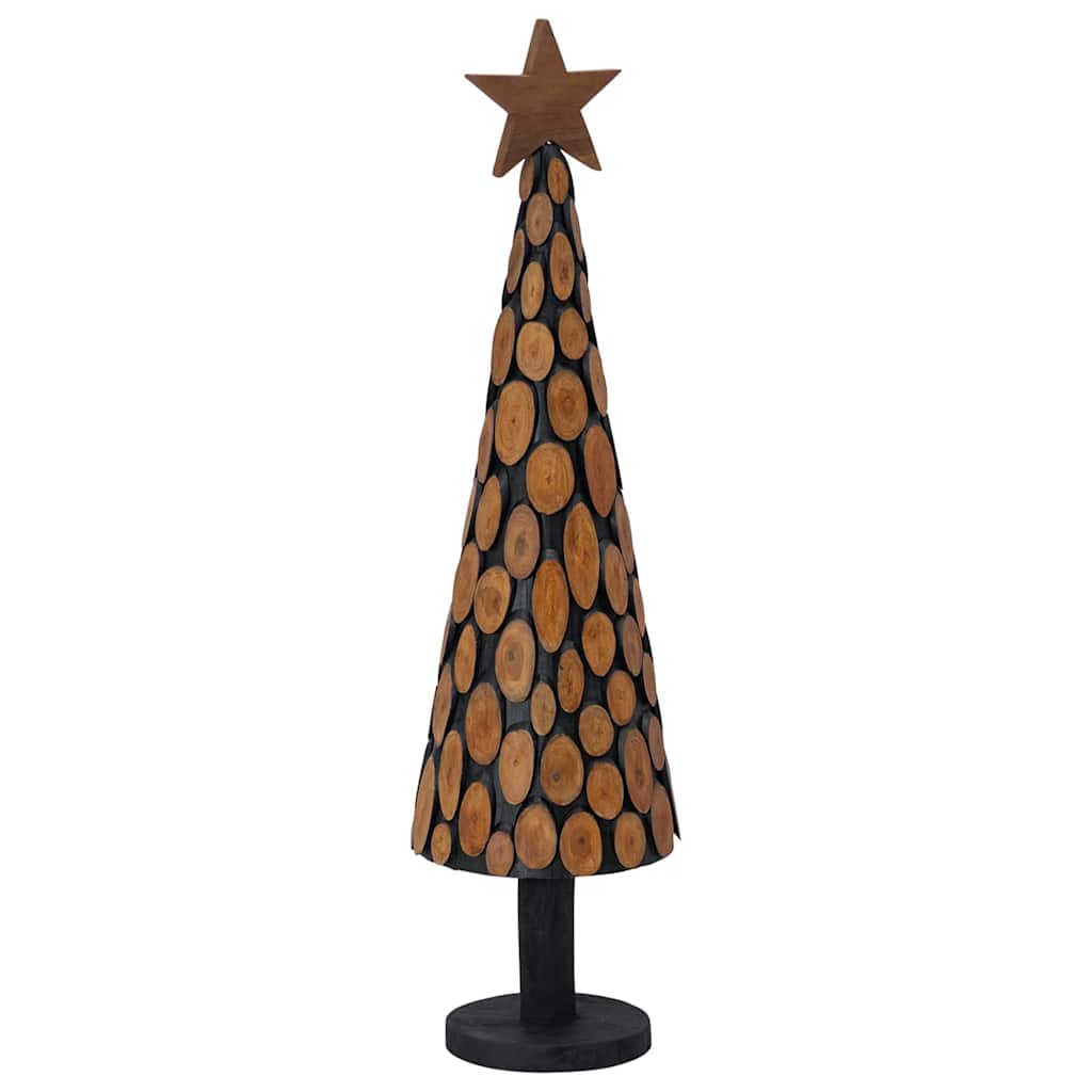 Sapin de Noël avec support Marron 120 cm Bois de teck solide - XIOS