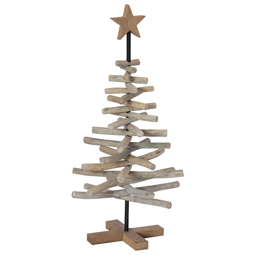 Sapin de Noël avec support Marron 90 cm Bois de teck solide - XIOS