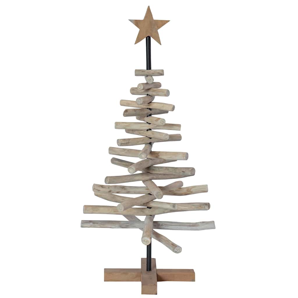Sapin de Noël avec support Marron 90 cm Bois de teck solide - XIOS