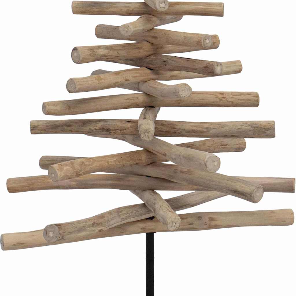 Sapin de Noël avec support Marron 120 cm Bois de teck solide - XIOS