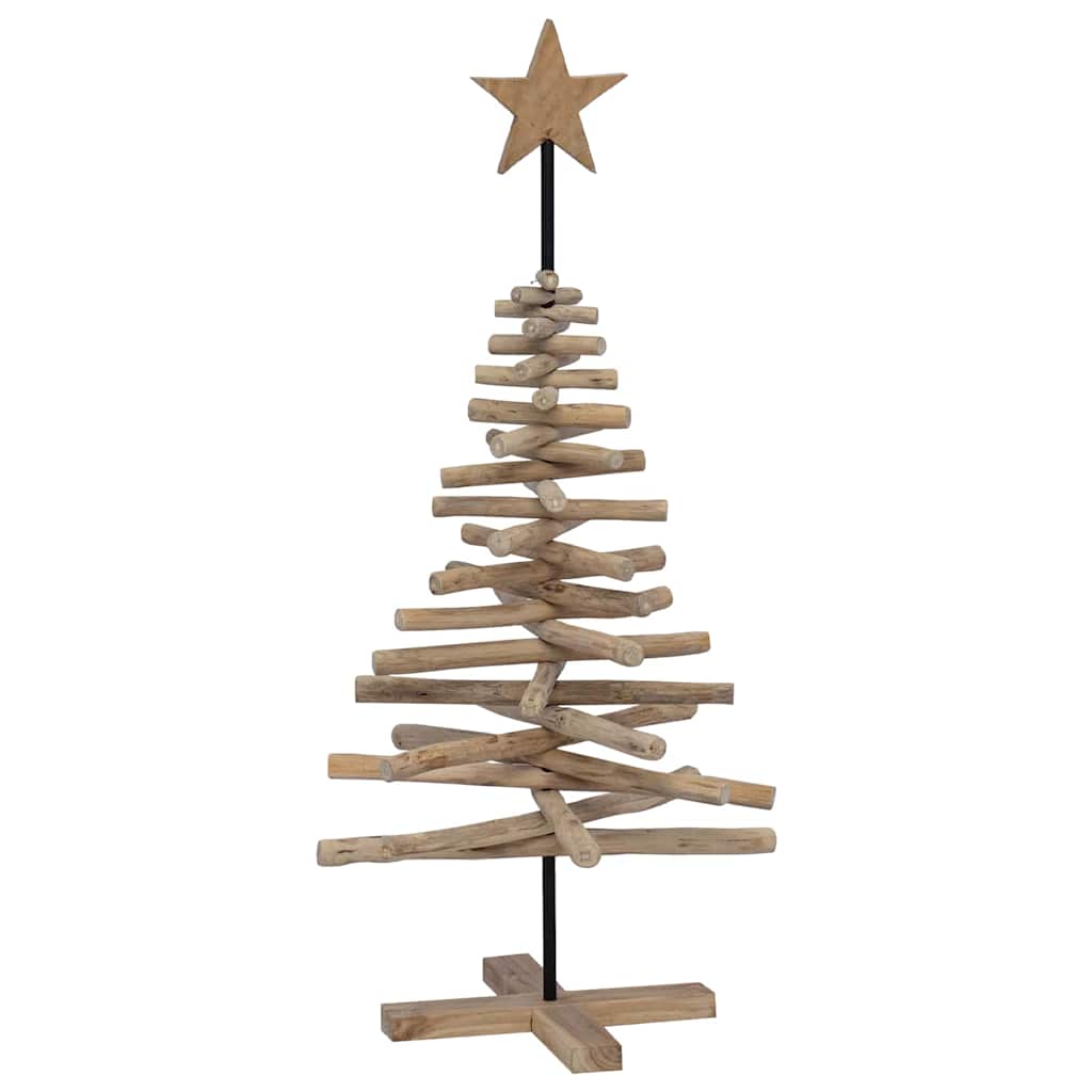 Sapin de Noël avec support Marron 120 cm Bois de teck solide - XIOS