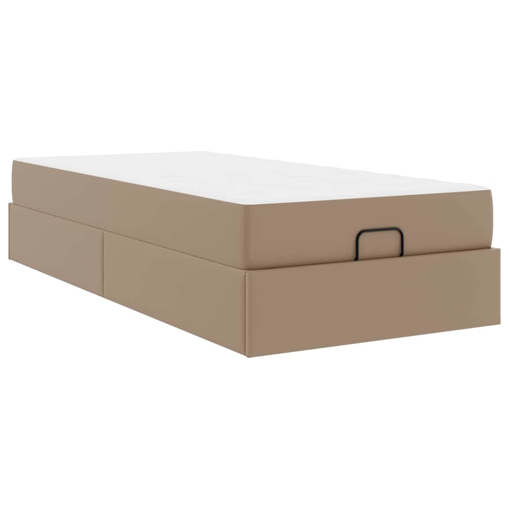Cadre de lit avec matelas Cappuccino 90 x 200 cm Faux cuir - XIOS