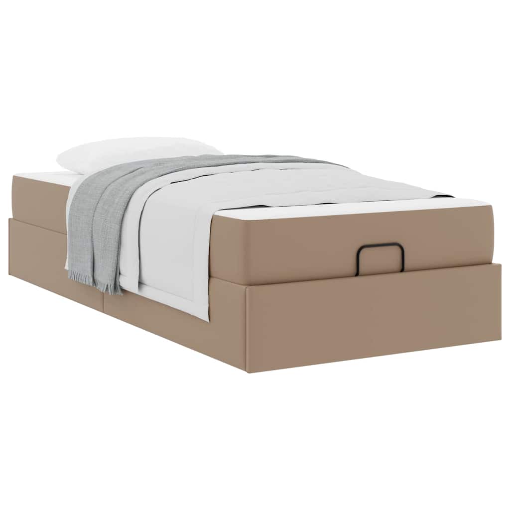 Cadre de lit avec matelas Cappuccino 90 x 200 cm Faux cuir - XIOS