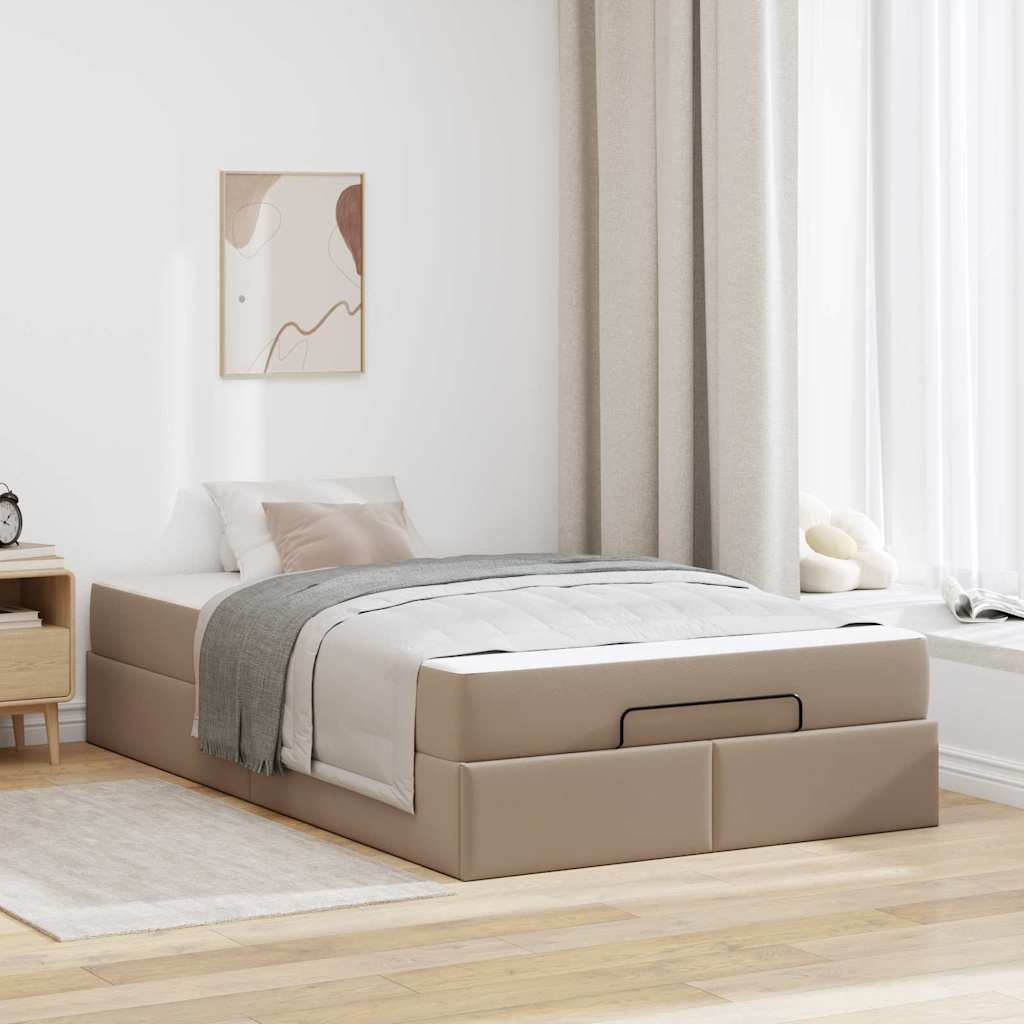 Cadre de lit avec matelas Cappuccino 120 x 190 cm Faux cuir - XIOS