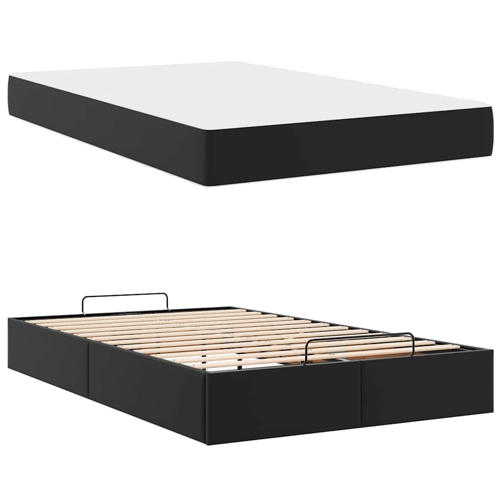 Cadre de lit avec matelas Noir 120 x 200 cm Faux cuir - XIOS