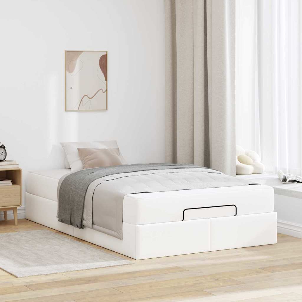 Cadre de lit avec matelas Blanc pur 120 x 200 cm Faux cuir - XIOS