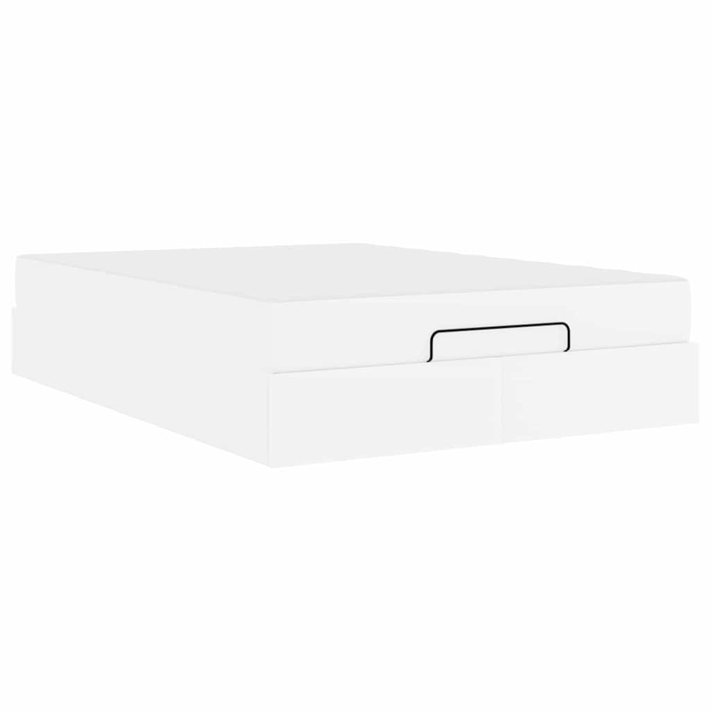 Cadre de lit avec matelas Blanc pur 140 x 190 cm Faux cuir - XIOS