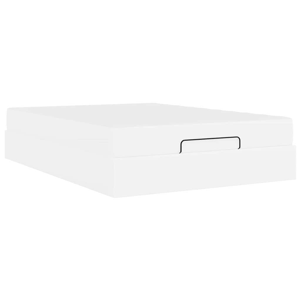 Cadre de lit avec matelas Blanc pur 140 x 190 cm Faux cuir - XIOS
