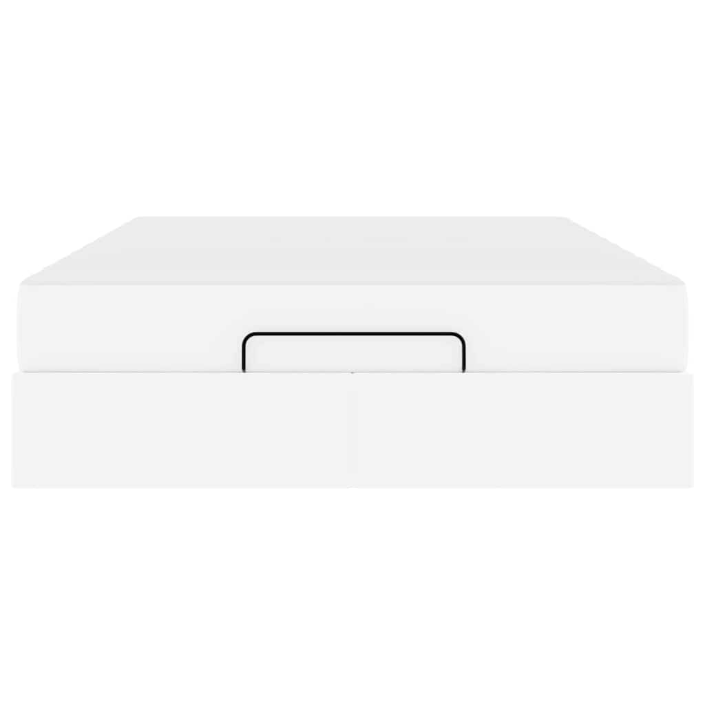 Cadre de lit avec matelas Blanc pur 140 x 190 cm Faux cuir - XIOS