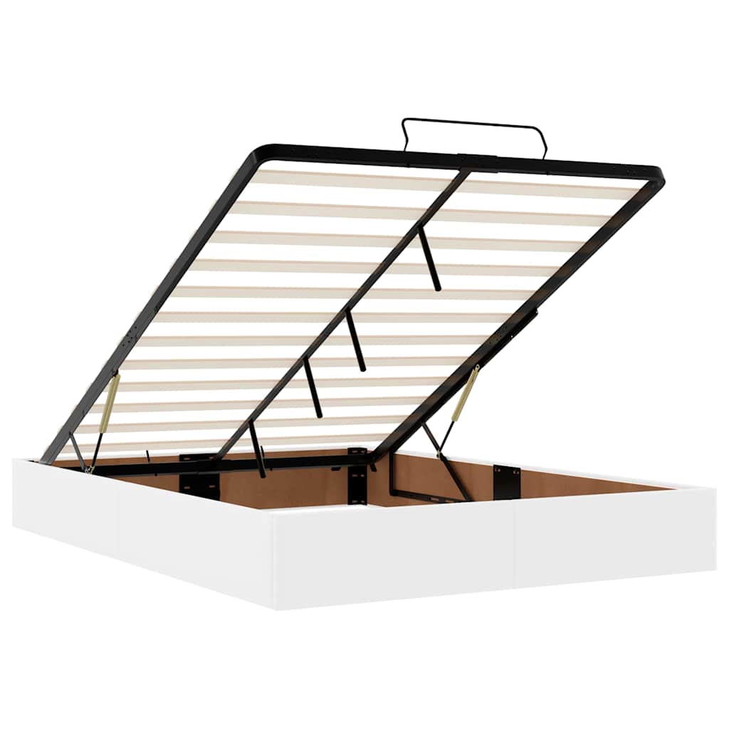 Cadre de lit avec matelas Blanc pur 140 x 190 cm Faux cuir - XIOS