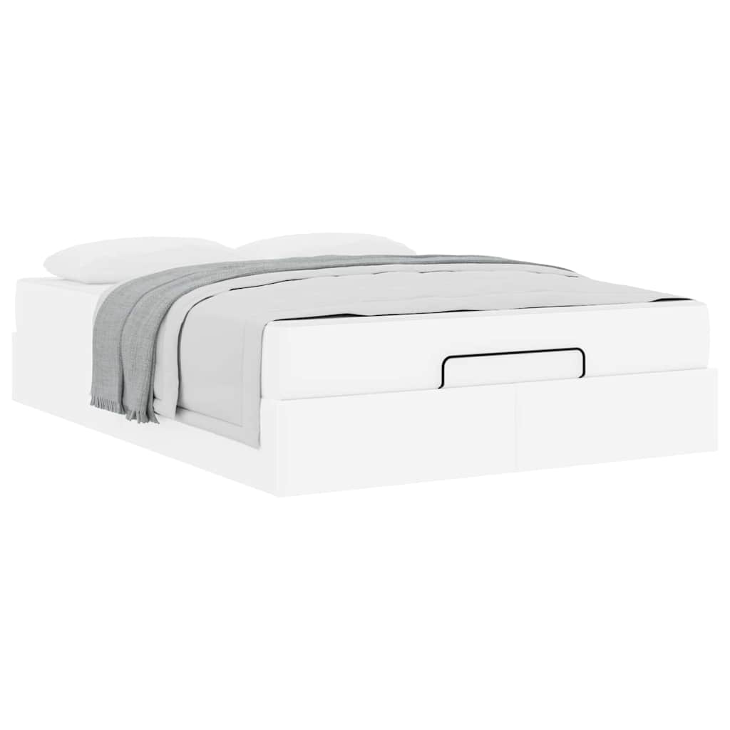 Cadre de lit avec matelas Blanc pur 140 x 190 cm Faux cuir - XIOS