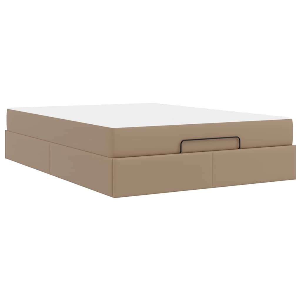 Cadre de lit avec matelas Cappuccino 140 x 190 cm Faux cuir - XIOS