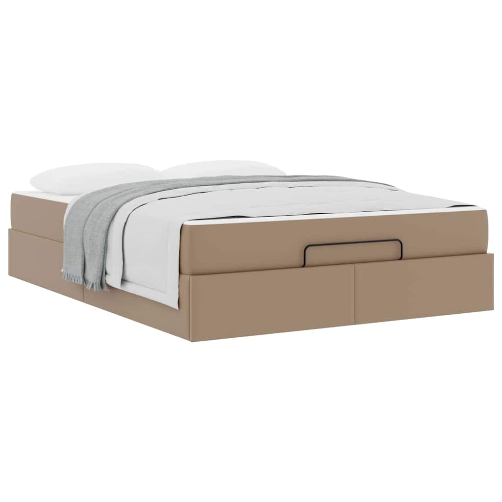 Cadre de lit avec matelas Cappuccino 140 x 190 cm Faux cuir - XIOS