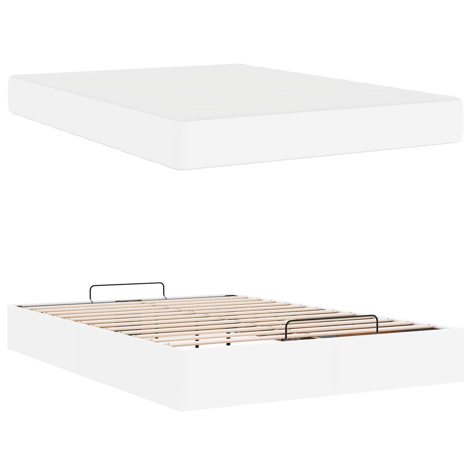 Cadre de lit avec matelas Autre 2 pcs Blanc PVC - XIOS