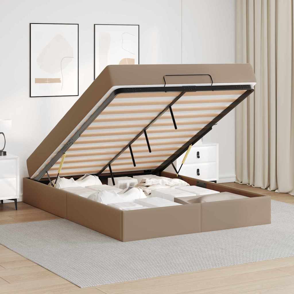 Cadre de lit avec matelas Cappuccino 160 x 200 cm Faux cuir - XIOS