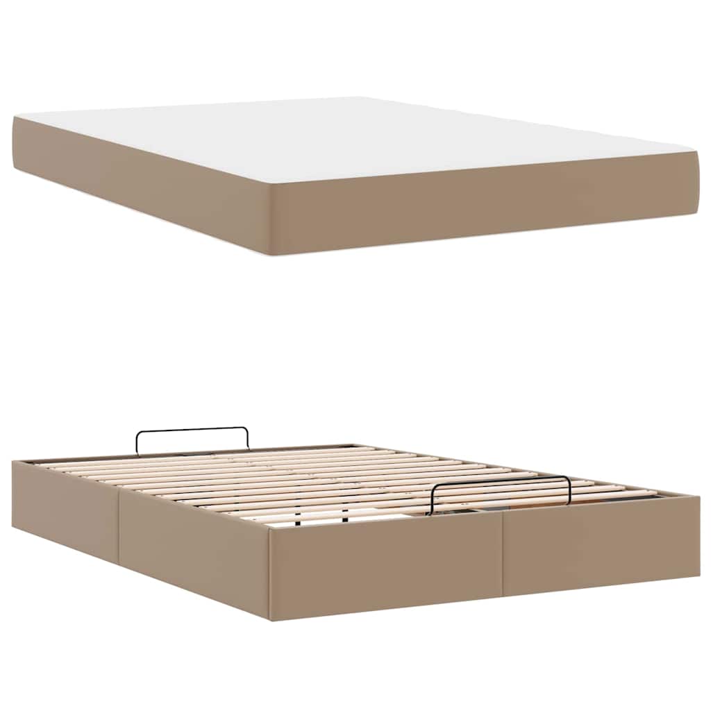 Cadre de lit avec matelas Cappuccino 160 x 200 cm Faux cuir - XIOS