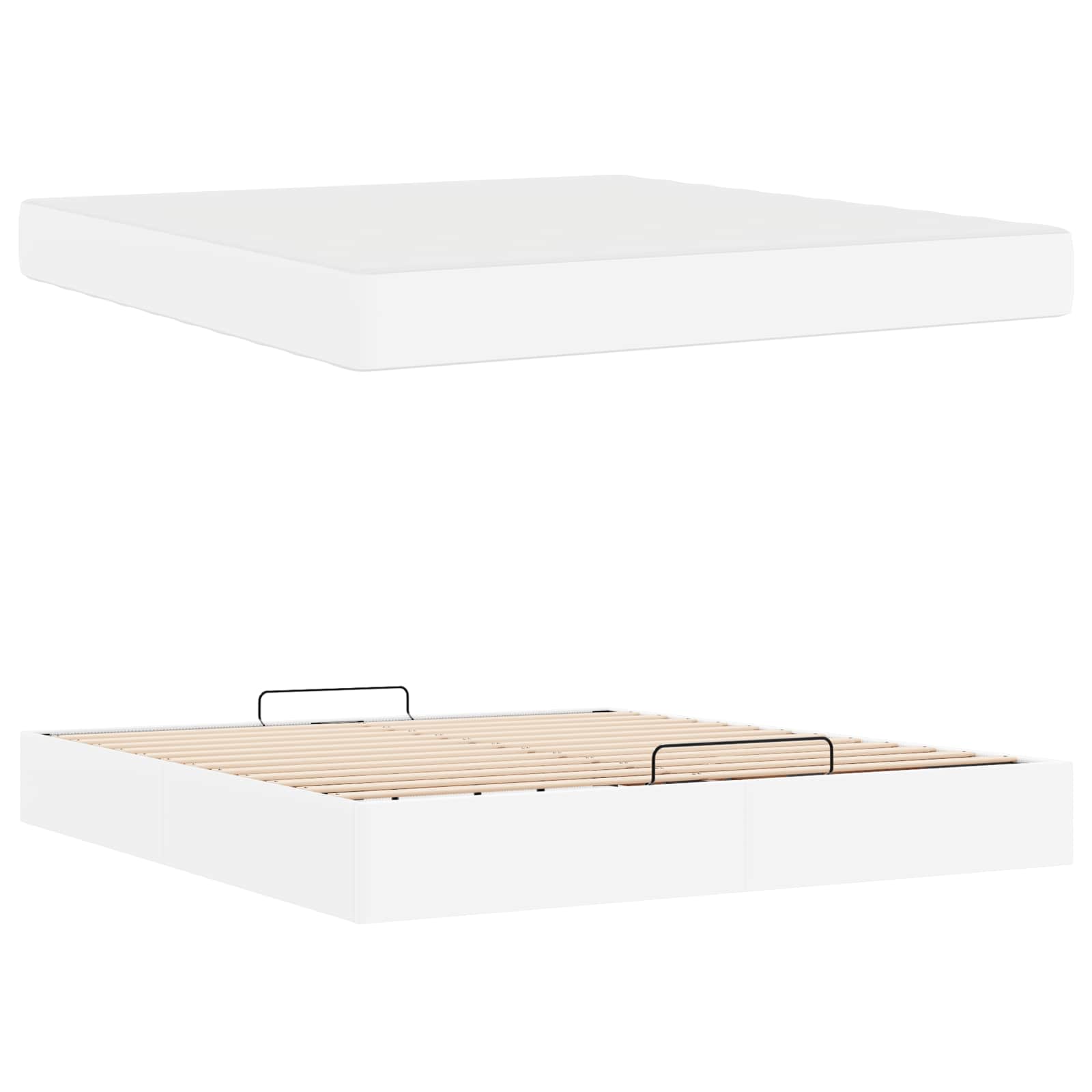 Cadre de lit avec matelas Autre 2 pcs Blanc PVC - XIOS