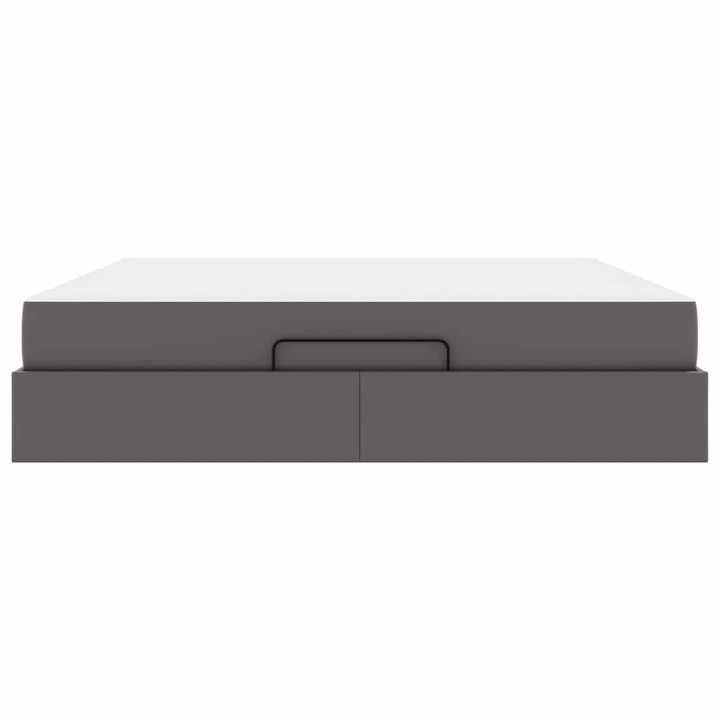 Cadre de lit avec matelas Gris 180 x 200 cm Faux cuir - XIOS