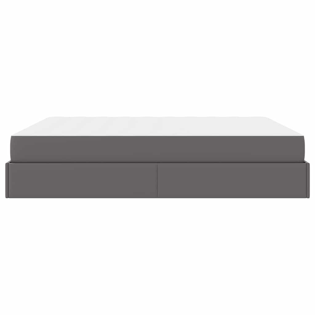 Cadre de lit avec matelas Gris 180 x 200 cm Faux cuir - XIOS
