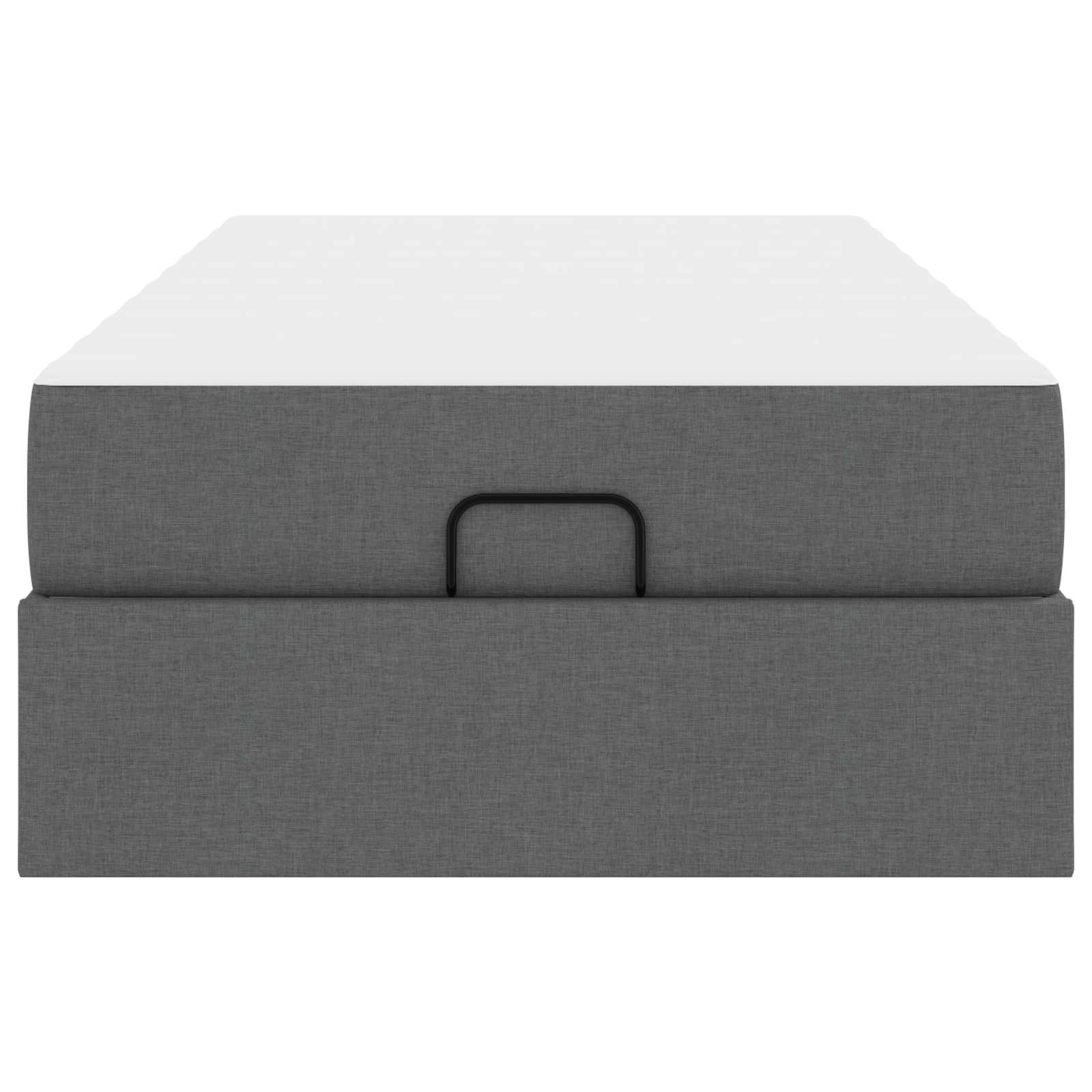 Cadre de lit avec matelas 2 pc Gris Foncé tissu